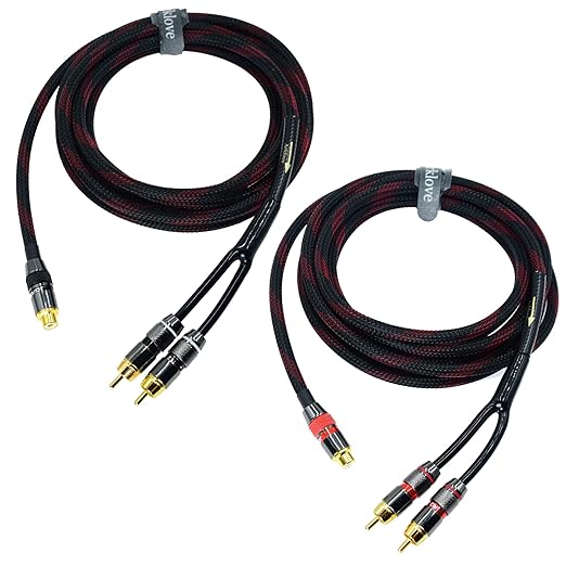 Arklove 18ft Shielded RCA Splitter Subwoofer Stereo Audio Video Cable 1 Female by Arklove