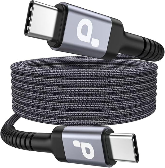 Extra Long USB C to USB C Cable 15FT, 100W USB C Cable Fast Charging, Upgraded by PRAKIE