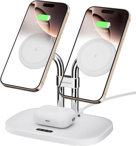 SwanScout Wireless Charger for iPhone Air/17, SwanScout 706M, Dual Magnetic by SwanScout