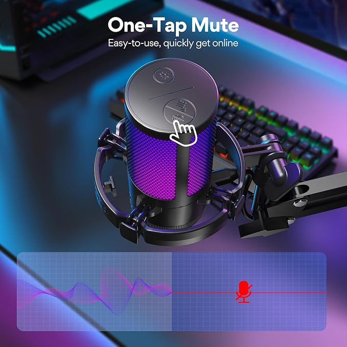 MAONO Gaming USB Microphone, Noise Cancellation Condenser Mic - Image 7