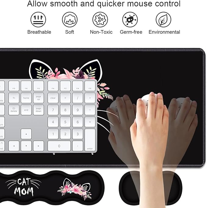 4 in 1 Ergonomic Keyboard Wrist Rest & Mouse Pad Wrist Rest Set, Large XXL - Image 3
