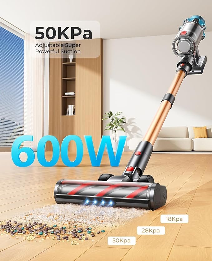 Cordless Vacuum Cleaner 600W/50Kpa, Stick Vacuum Cleaners 65 Mins Max Runtime - Image 2