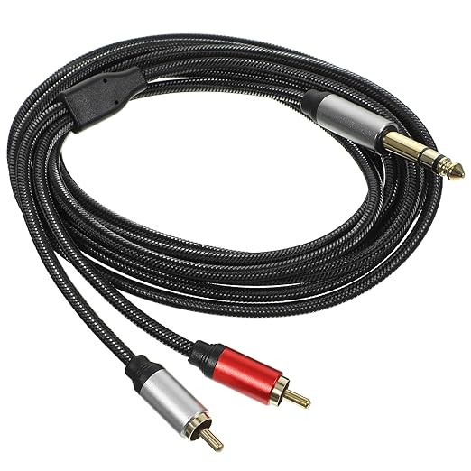 FRCOLOR 35mm 3-core Stereo to 2-Connector Audio Cable 3m Guitar Sound Signal by FRCOLOR