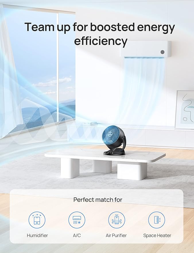Dreo Fan for Bedroom, 12 Inches, 70ft Powerful Airflow, 28db Quiet Table Air - Image 7