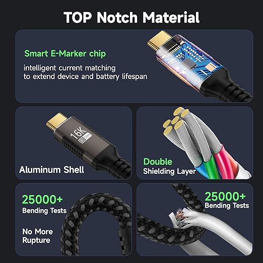 right angle USB C long Cable 10FT Compatible - Image 6