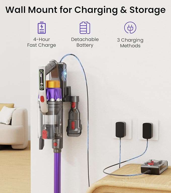 NADALY Cordless Vacuum Cleaner, 650W 55KPA 70Mins Vacuum Cleaners - Image 6