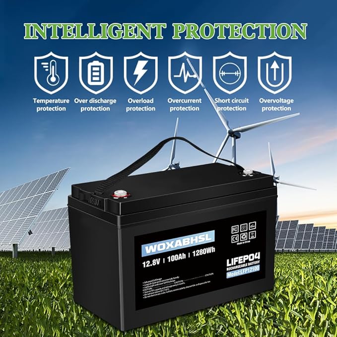 WOXABHSL 4 PCS 12V 100AH Lifepo4 Lithium Battery Up to 15000+ Deep Cycles - Image 4