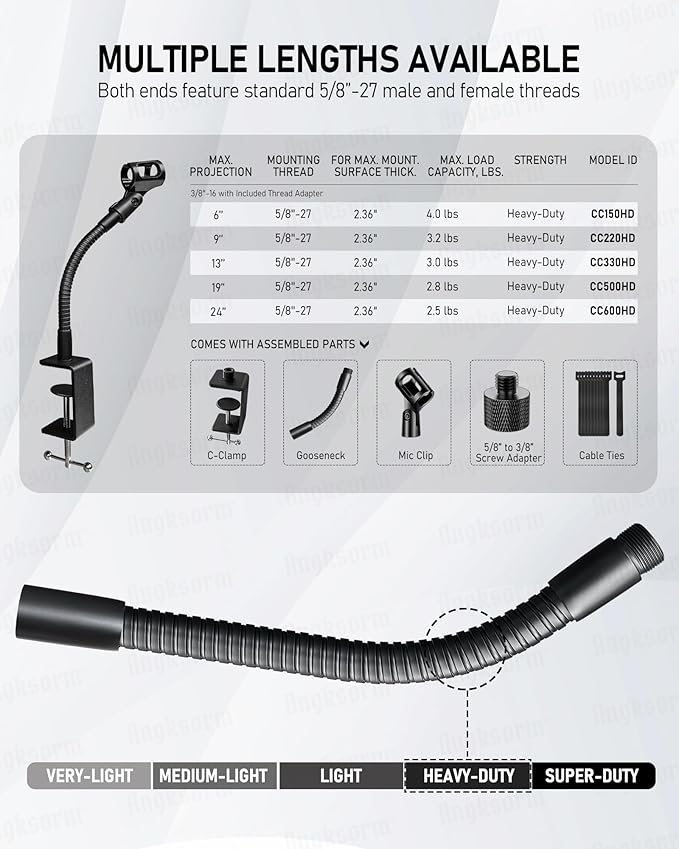 24-INCHS Flexible Gooseneck Microphone Stand - Image 2