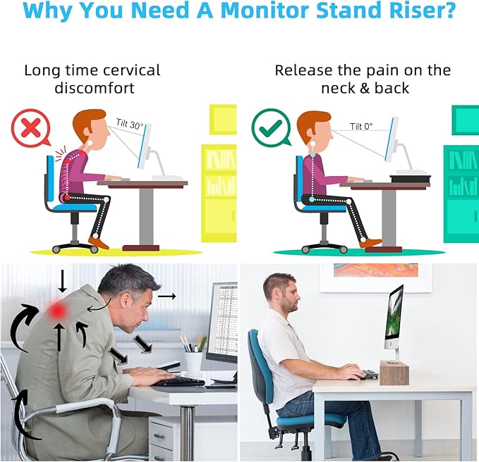 Marbrasse 16.5 Inch Monitor Stand, 2 Tier Computer Monitor Riser - Image 6