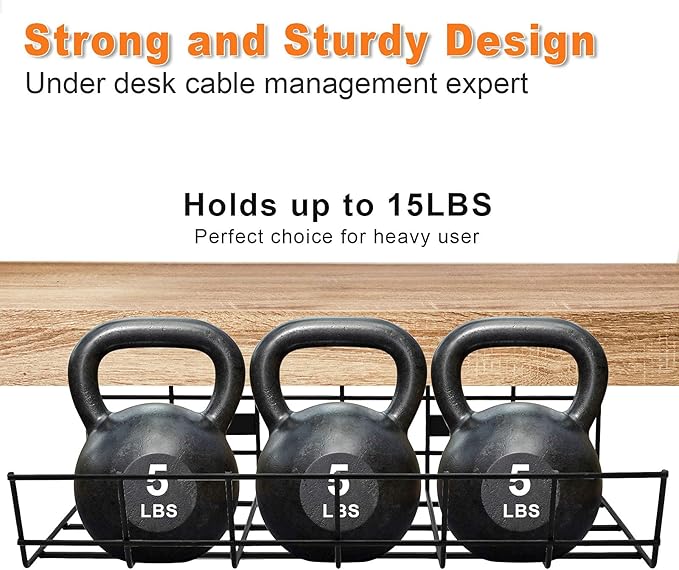 COYACOOL Under Desk Cable Management- 2 Pack Cord Organizer. Metal Wire Cable - Image 4