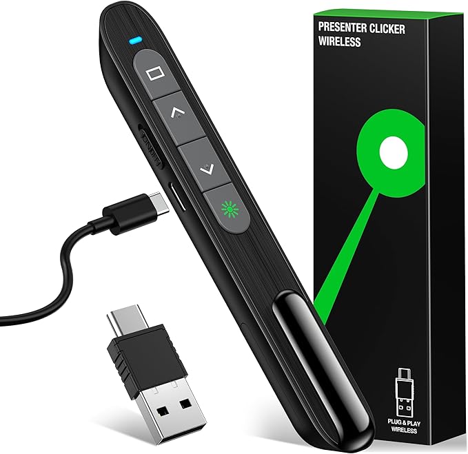 2 in 1 USB Type C Rechargeable Presentation Clicker by TITIANCOOLPresenter