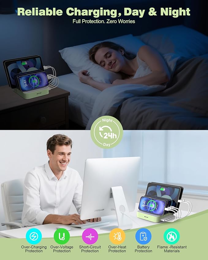 MSTJRY Charging Station for Multiple Devices : 5 Port Multi USB-A Charger - Image 4