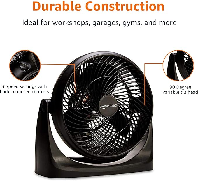 Amazon Basics Air Circulator Fan, Desk Fan - Image 6