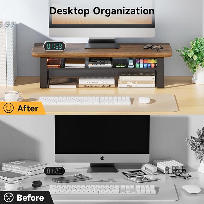 NestNeat Monitor Stand Riser, 24 Inch Computer Monitor Stand - Image 3
