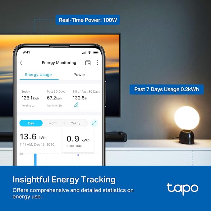 TP-Link  Smart Plug Wi-Fi Mini, Energy Monitoring, Compatible - Image 2