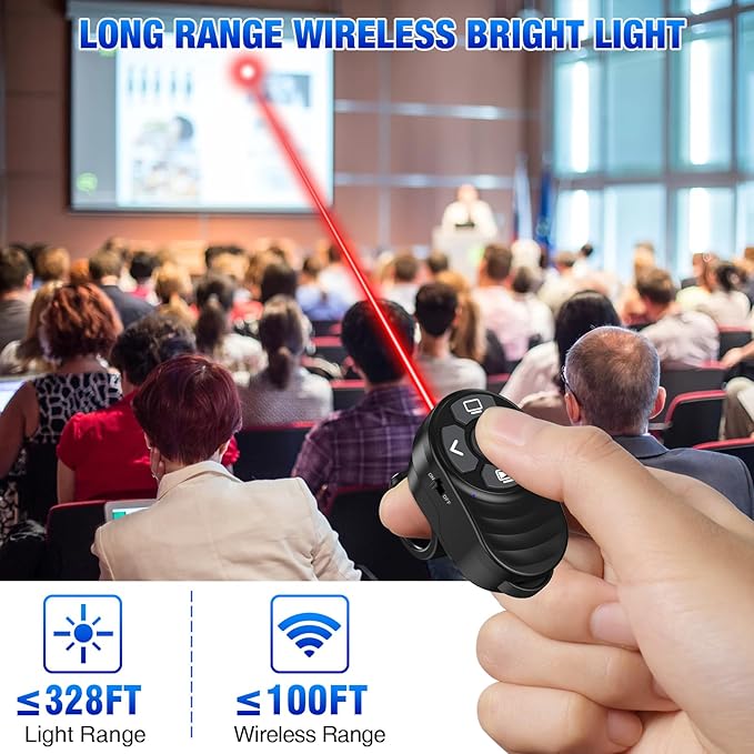 Rechargeable USB Type C Wireless Presentation Clicker, Finger Ring Clicker - Image 4