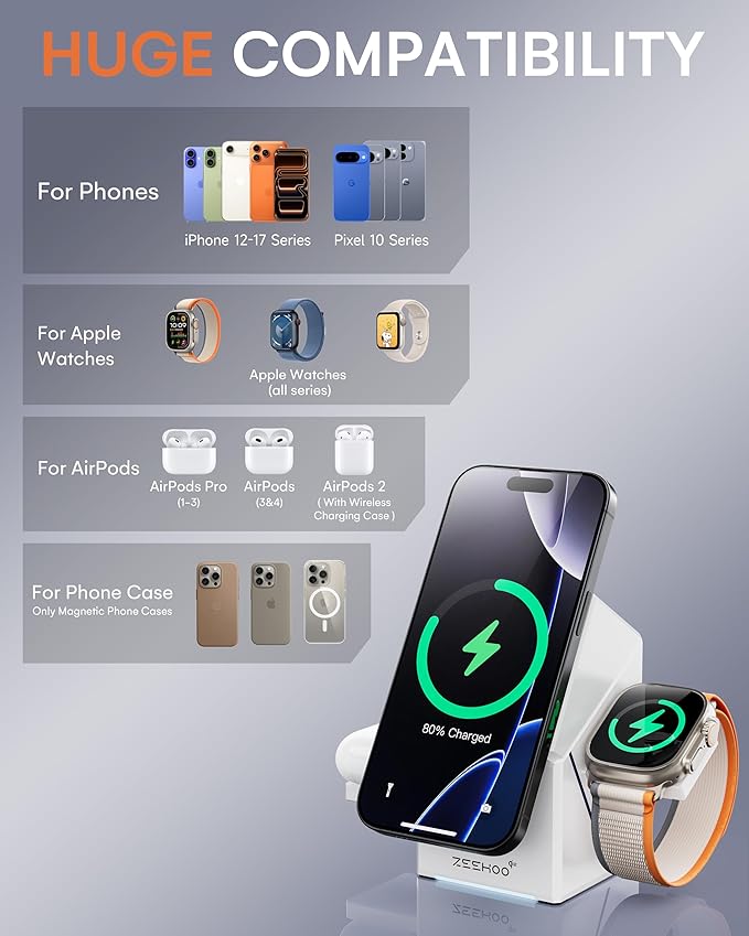 ZEEHOO 3 in 1 Charging Station, - Image 5