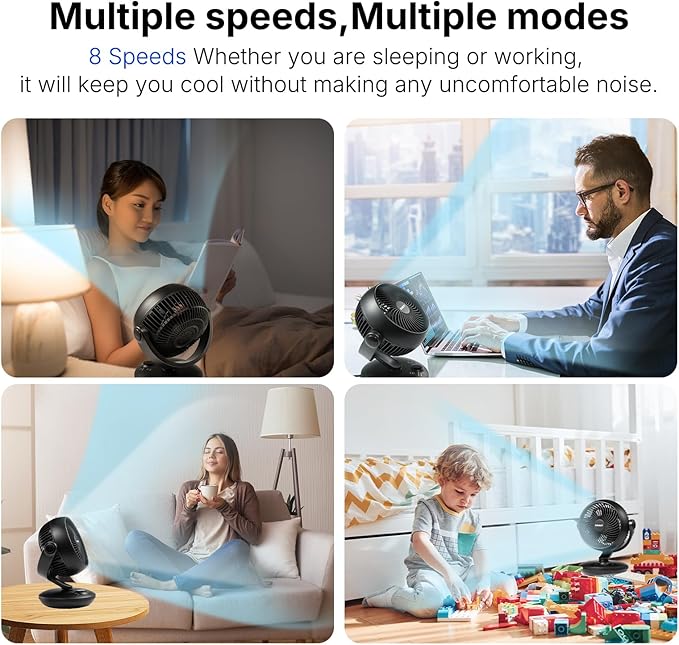 SIGBOT Fan for Bedroom with Remote, Ultra Quiet Desk Fans, with 3 Modes - Image 9