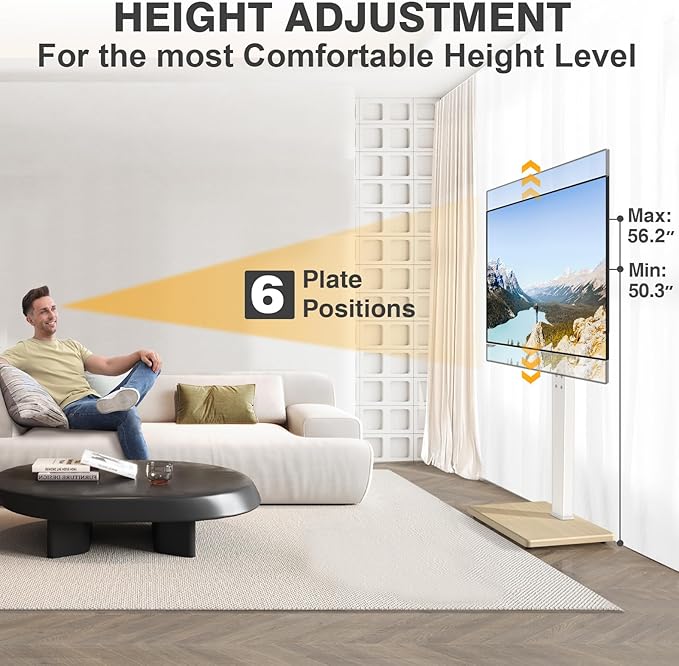 TV Floor Stand for 32-75 Inch Plasma LCD LED OLED Flat Panel or Curved Screen - Image 4