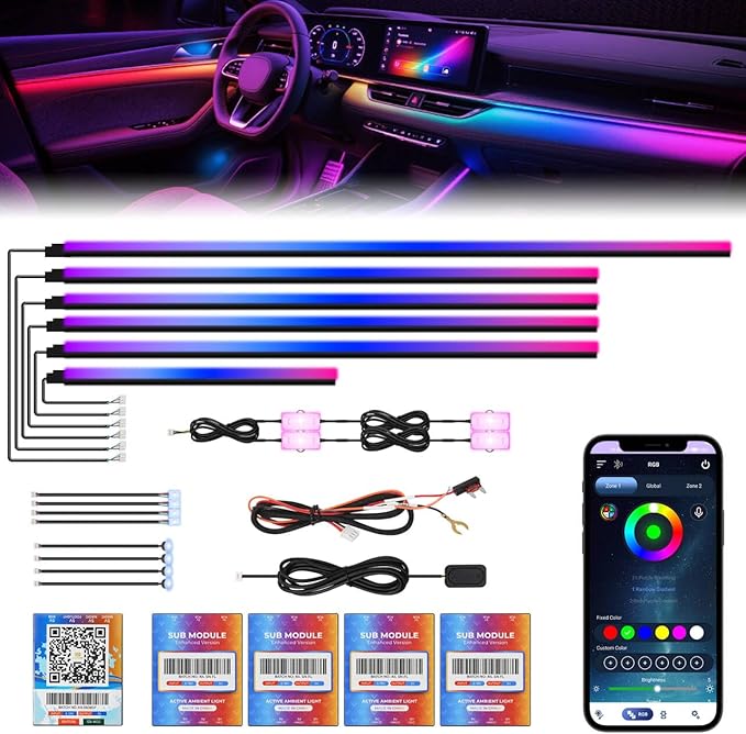 New Version Dreamcolor Acrylic Car Interior Lights 18 in 1 RGB Car Ambient by WEBUPAR