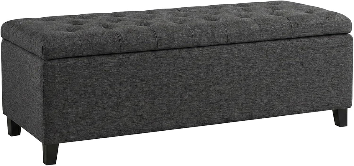 madison park 49" upholstered storage bench, button tufted, main product view