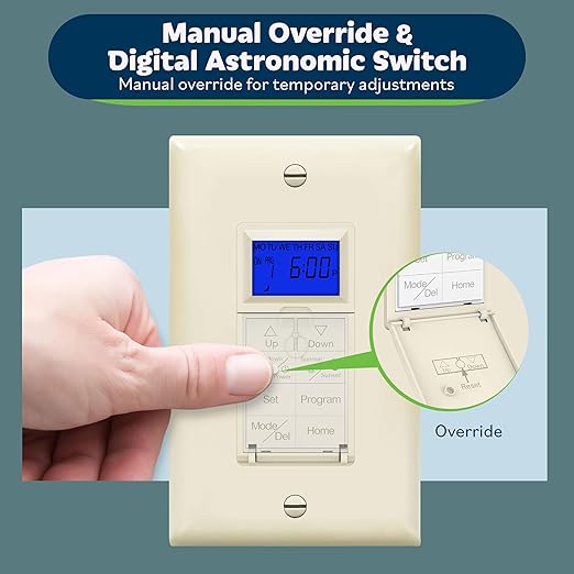 TOPGREENER Digital Astronomic Timer Switch, 7-Day Programmable Sunrise Sunset - Image 5