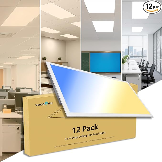 VocgoUU 2x4 LED Flat Panel Light – 12 Pack, 3 Wattage 40W/50W/60W & 4 CCT by VocgoUULighting