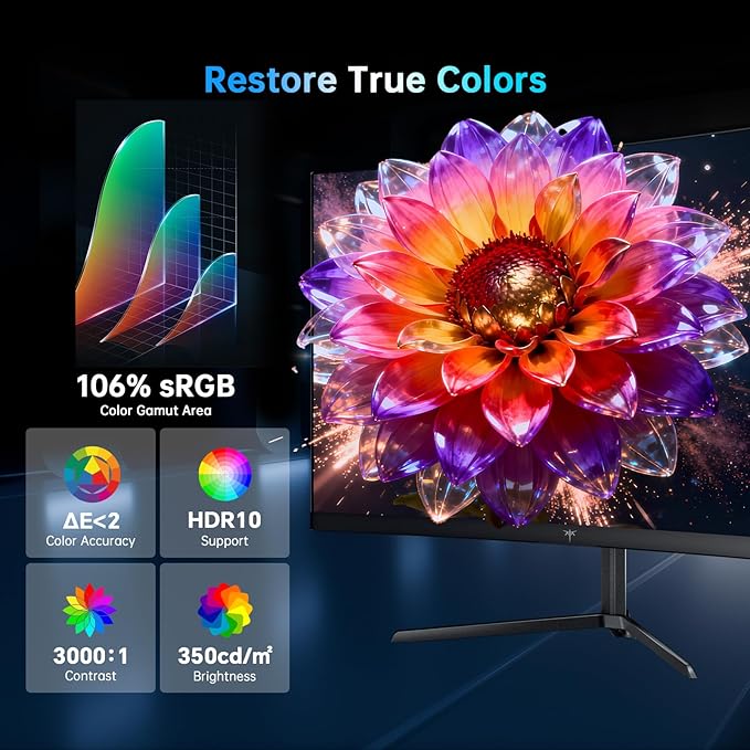 KTC 24 Inch 240Hz Curved Gaming Monitor, FHD 1080p 1500R 1ms Computer Monitor - Image 5