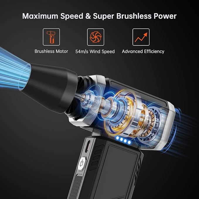SAILHAPI Compressed Air Duster 300000RPM, Handheld Office Duster Brushless - Image 9