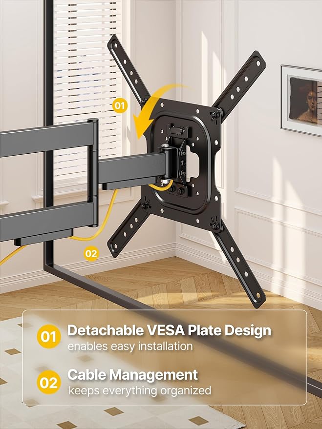 monTEK Full Motion TV Wall Mount - Image 4