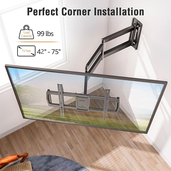 ELIVED Long Arm TV Wall Mount for Most 42-75 Inch TVs, 30 Inch Long Extension - Image 6