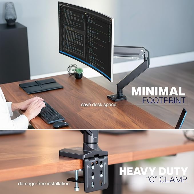 VIVO Premium Aluminum Heavy Duty Monitor Arm - Image 8