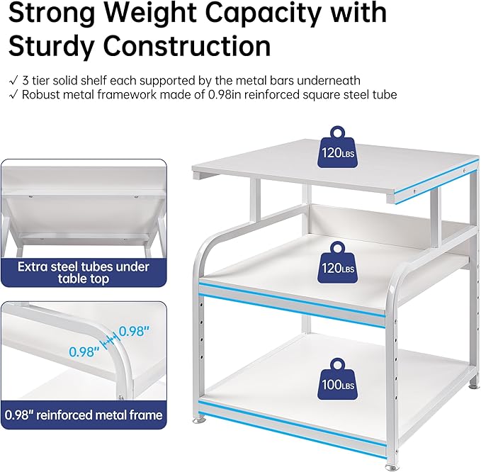 Fannova Printer Stand, 25.6" x 23.6" x 30.9" Extra Large Printer Table - Image 3