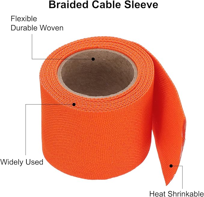 MECCANIXITY Braided Cable Sleeves Heat Shrinkable Fabric Sleeving, Network - Image 4