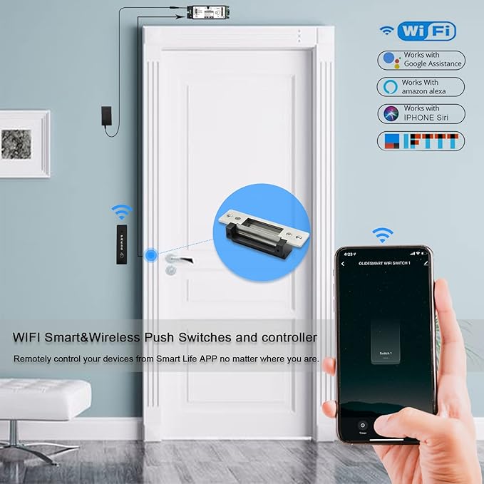 2.4GHz WiFi Access Control 400lb Holding Force Electic Magnetic Door Lock - Image 2