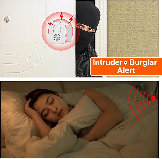 3 Pack Door Alarms with Delay When Left Open 130db Window Break Sliding Siren - Image 4