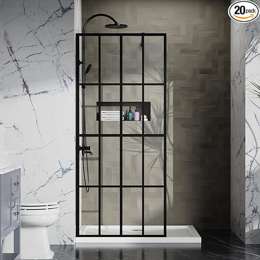 Goodyo 34" X 72" Shower Door Clear Tempered Glass Framed Shower Screen Walk-in by Goodyo