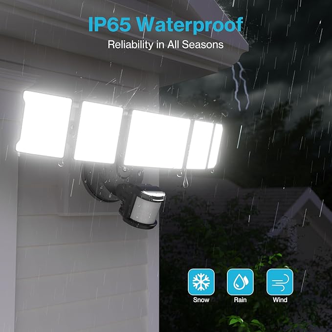 Olafus 130W Motion Sensor Outdoor Lights, 13000LM 6500K Daylight Flood Lights - Image 5