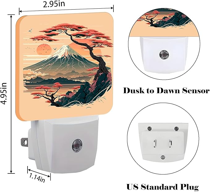 FSHVQKD Mount Fuji Night Light, Plug-in Night Lights - Image 2