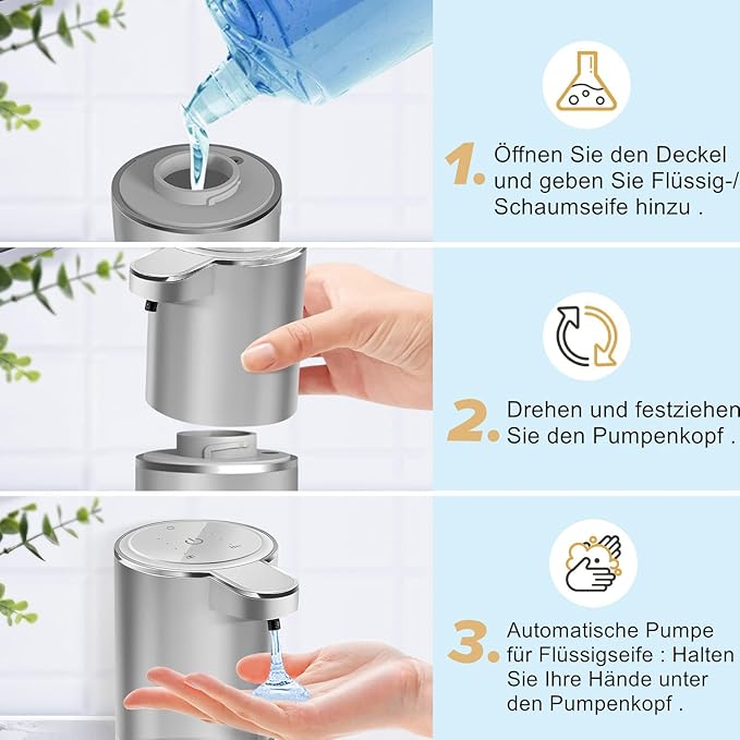 Automatic Liquid Soap Dispenser Bathroom Kitchen Dish Liquid Body Shampoo - Image 5