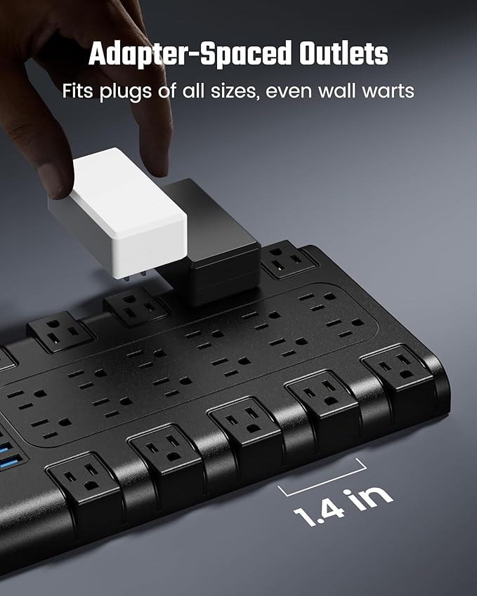 Surge Protector Power Strip, SUPERDANNY Charging Station 22 Outlets - Image 6