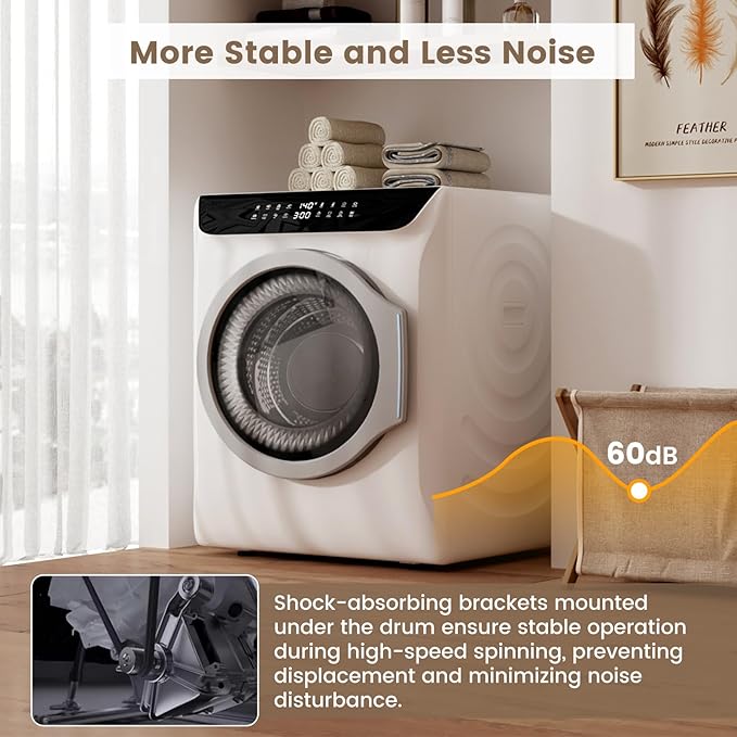 VCJ 2.8 cu.ft Portable Dryer, 1400W Electric Clothes Dryer - Image 6