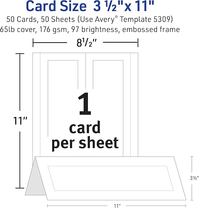 Avery Printable Tent Cards, 3.5" x 11", 50 Blank Place Cards - Image 4