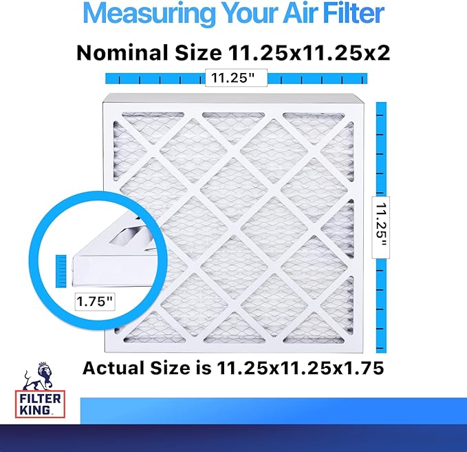 Filter King 11.25x11.25x2 Air Filter | 4-PACK | MERV 8 HVAC Pleated A/C Furnace - Image 2