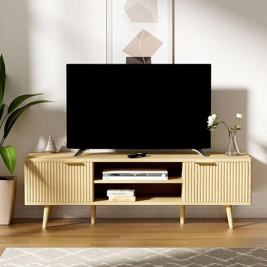 YLGJ&TIDY Modern Wood TV Stand Up to 60'', Universal Entertainment Center - Image 2