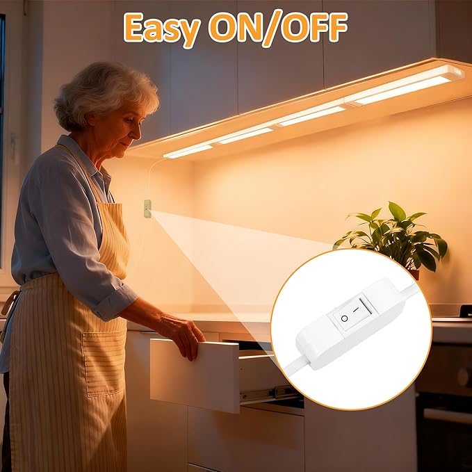 maylit Under Cabinet Lighting Plug in, Renter Friendly Lamp, Wired 110V 120V - Image 3