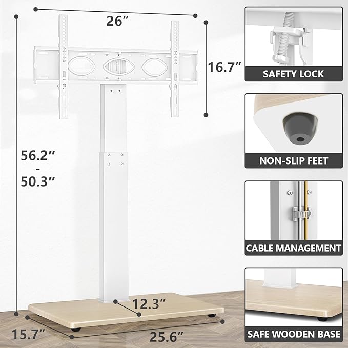 TV Floor Stand for 32-75 Inch Plasma LCD LED OLED Flat Panel or Curved Screen - Image 6