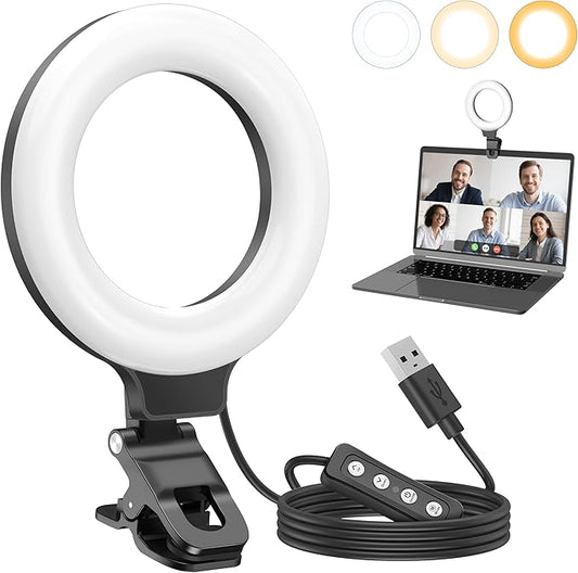 Anautin Ring Light for Video Conference Lighting, 360°Adjustable, Portable LED by Anautin