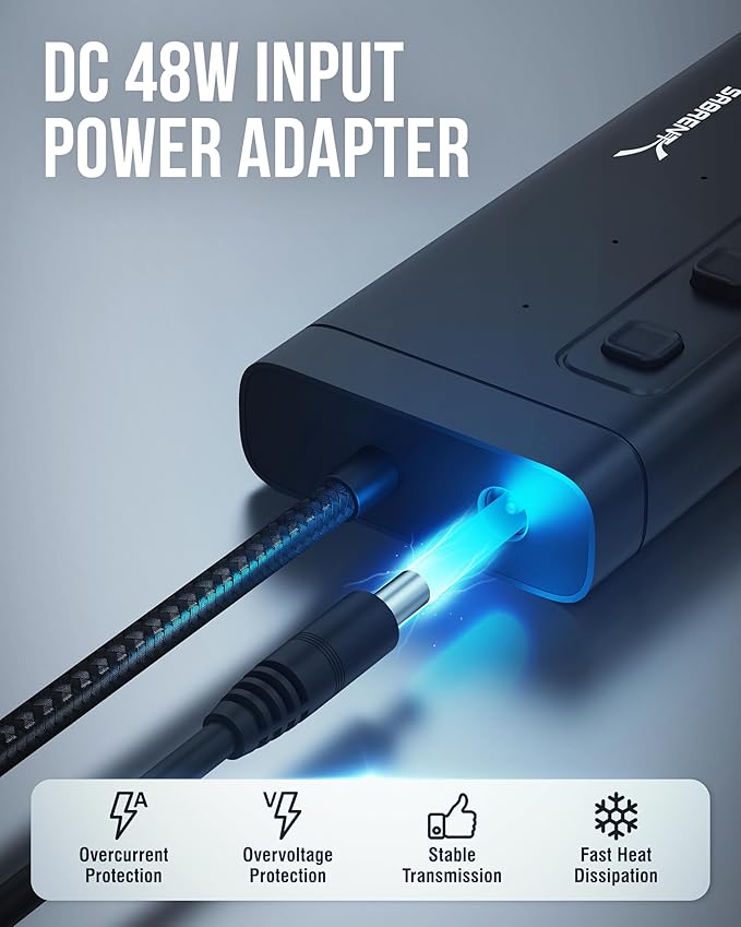 SABRENT 7-Port USB-C Hub with Power Switches, 5Gbps USB 3.2, 48W Powered Hub - Image 8