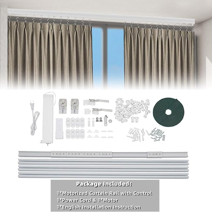 Lemoeyes Electric Curtain Track, Retractable Motorized Curtains Rod From - Image 7